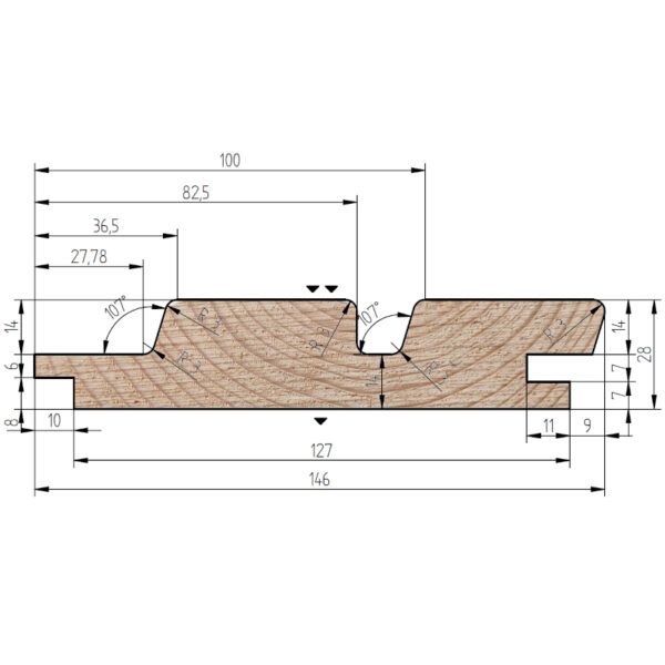 Palubky double rhombus smrk 28/146/4200 mm AB - Image 4