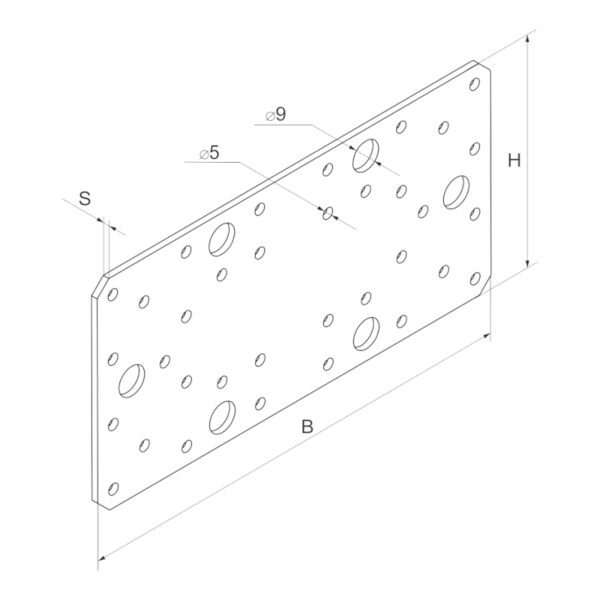 Kování spojovací deska kombi 90x200x2,0 mm - Image 2