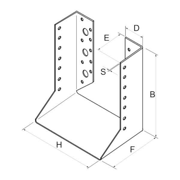 Kování třmen A2 vnitřní 100x100x2,0 mm - Image 2