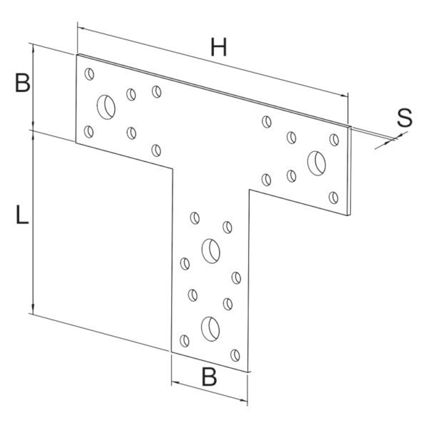 Kování T spojovač 160x98x45x2,0 mm - Image 2