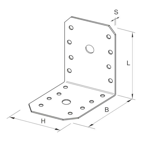 Kování úhelník kombi bez prolisu 65x90x90x2,5 mm - Image 2