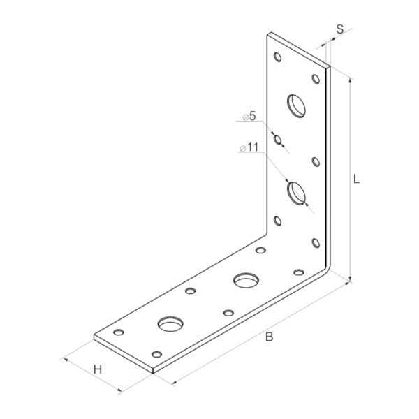 Kování úhelník pravidelný 70x70x40x3,0 mm - Image 2